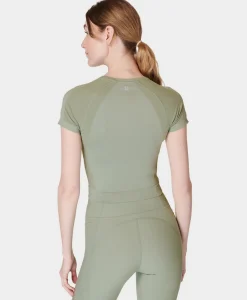 Sweaty Betty Athlete Crop Seamless Workout Tee- T-Shirts