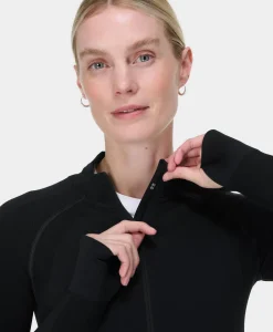 Sweaty Betty Athlete Crop Seamless Workout Zip Up- Sweatshirts + Hoodies