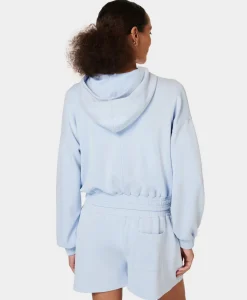 Sweaty Betty Sand Wash CloudWeight Crop Hoodie- Sweatshirts + Hoodies