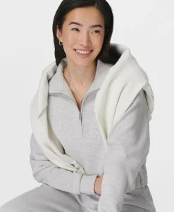 Sweaty Betty Sand Wash Funnel Neck Half Zip- Sweatshirts + Hoodies
