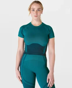 Sweaty Betty Silhouette Sculpt Seamless Short Sleeve Top- T-Shirts