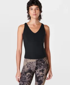 Sweaty Betty Super Soft Picot Lace Strappy Bra Tank- Tank Tops