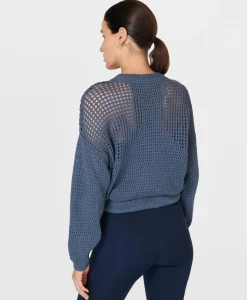 Sweaty Betty Tides High Open Weave Sweater- Sweaters|
